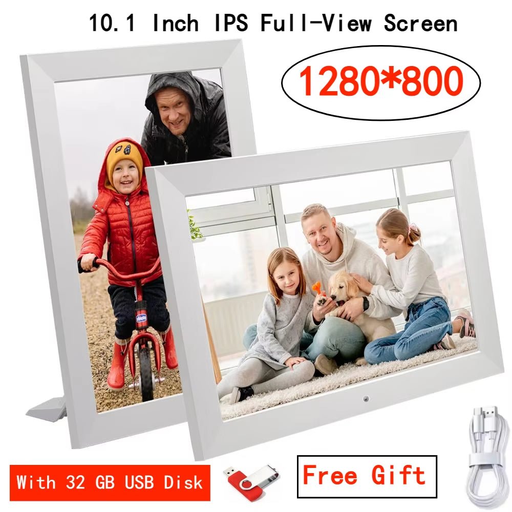 10"Digital Photo Frame IPS Picture Frames 1280*800 Full - View Screen Photo Album Clock Calendar Video Player with Remote Control - MacroPanora
