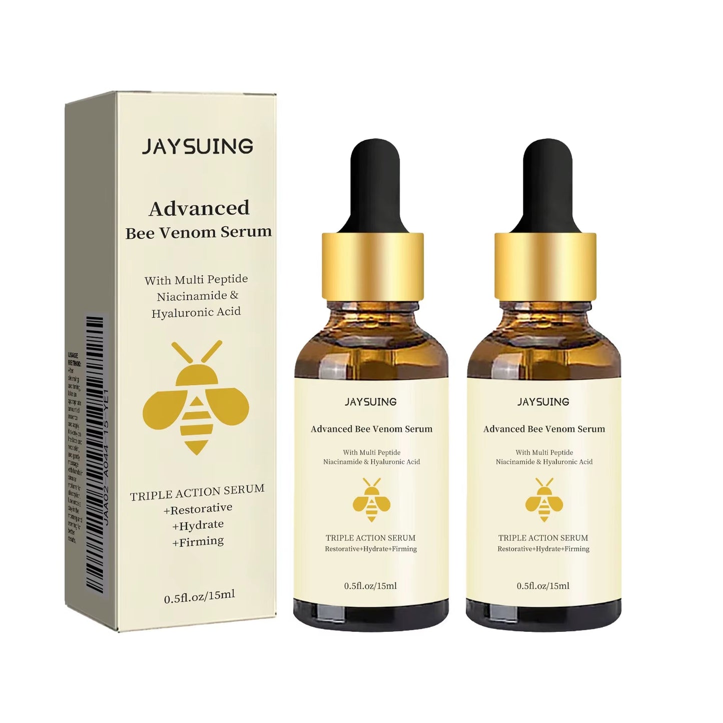 1/2/3Pcs Bee Venom Facial Serum Face Essence Wrinkle Reduction Skin Tightening Natural Collagen Booster Hyaluronic Acid Essence - MacroPanora