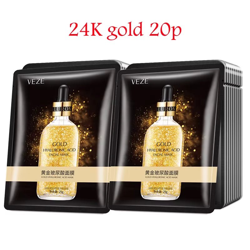 20Pcs Hyaluronic Acid Collagen Face Mask Skincare Moisturizing Firming Hydrating Facial Masks Sheet Mask Korean Skin Care - MacroPanora