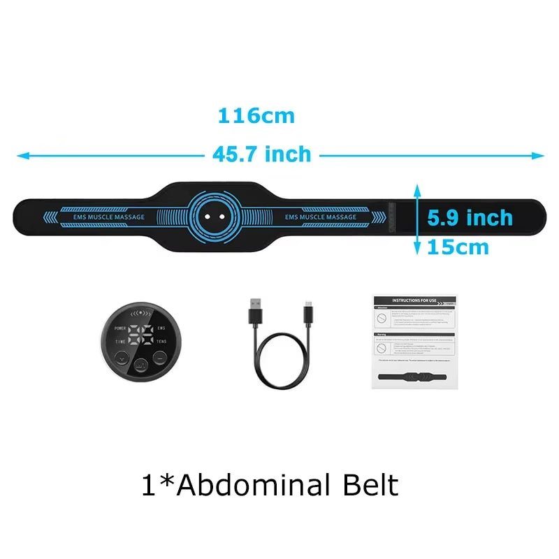 ABS Electric Muscle Stimulate Machine Abdominal Tariner Workout Equipment Portable Stomach Workout Blet for Home Office Fitness - MacroPanora