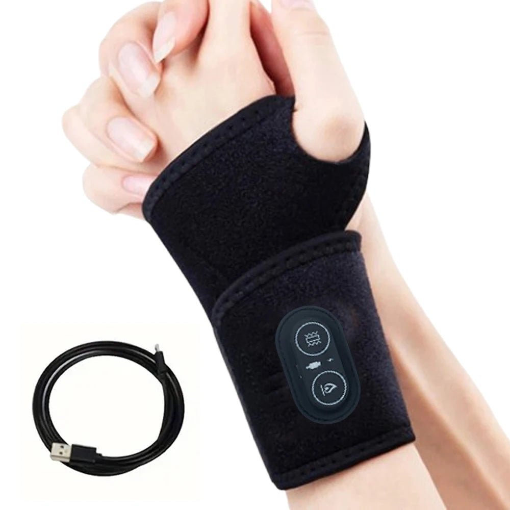 Electric Heating Wrist Protector Sports Protection Breathable USB Heated Hand Massager Support Wristband Pad Healthy Care Tools - MacroPanora