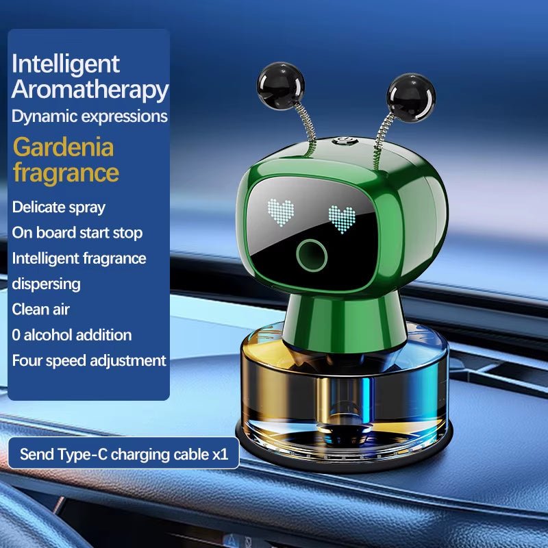 Smart Car Air Freshener AI Rechargeable Car Aroma Diffuser Smart Eyes 4 Levels of Adjustable Intelligent Car Diffuser Gift - MacroPanora