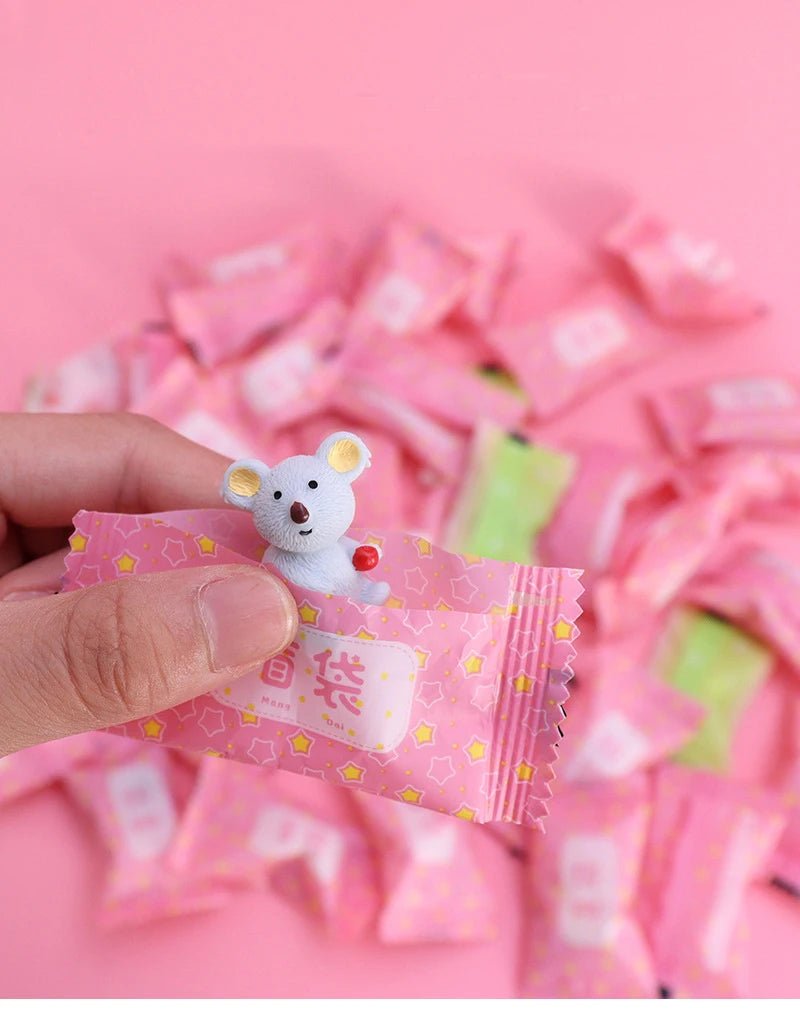 1 - 50PCS Cute Mini Simulation Animal Blind Box Toys Action Surprise Tide Play Figures Fake Candy Guess Blind Bag for Kids Gifts - MacroPanora