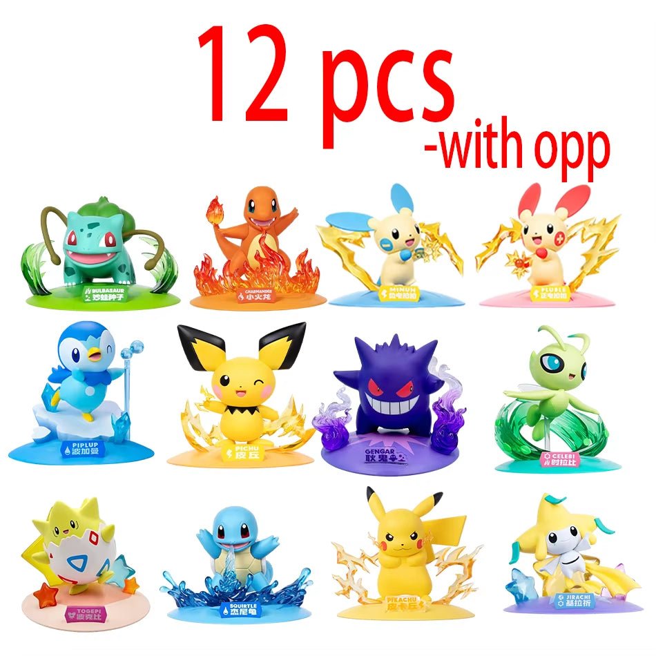 12 Pok É Mon Action Dolls Pikachu Blind Box Anime Models Desktop Decorations Pok É Mon Toys Children'S Birthday Gifts - MacroPanora