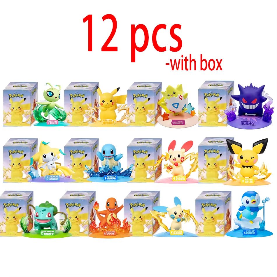 12 Pok É Mon Action Dolls Pikachu Blind Box Anime Models Desktop Decorations Pok É Mon Toys Children'S Birthday Gifts - MacroPanora