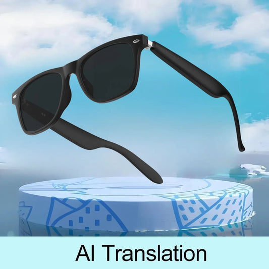 2025 New AI Translation Smart Glasses Bluetooth Call Headphones UV Protective Lenses Connected Bezel Outdoor Sports Sunglasses - MacroPanora