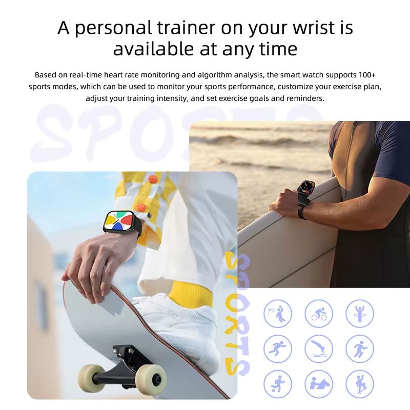 2026 New Lady Fashion Smart Watch Men Women Heart Rate Blood Pressure Fitness Tracker Bluetooth Call Smartwatch Man for Android - MacroPanora