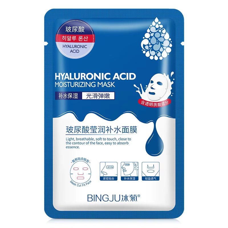 20Pcs Hyaluronic Acid Collagen Face Mask Skincare Moisturizing Firming Hydrating Facial Masks Sheet Mask Korean Skin Care - MacroPanora