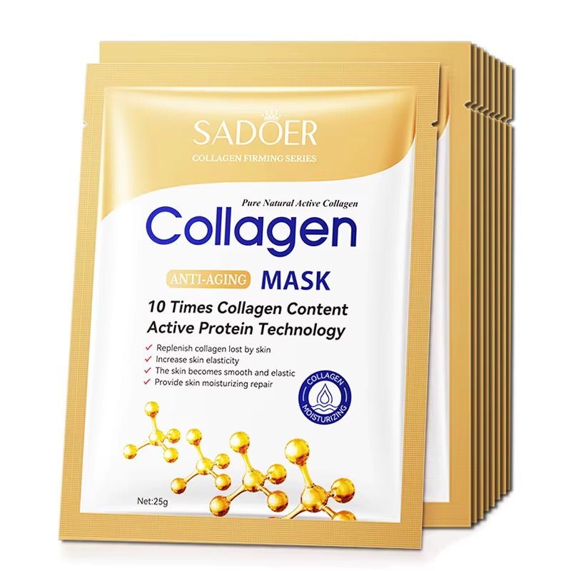 20Pcs Hyaluronic Acid Collagen Face Mask Skincare Moisturizing Firming Hydrating Facial Masks Sheet Mask Korean Skin Care - MacroPanora