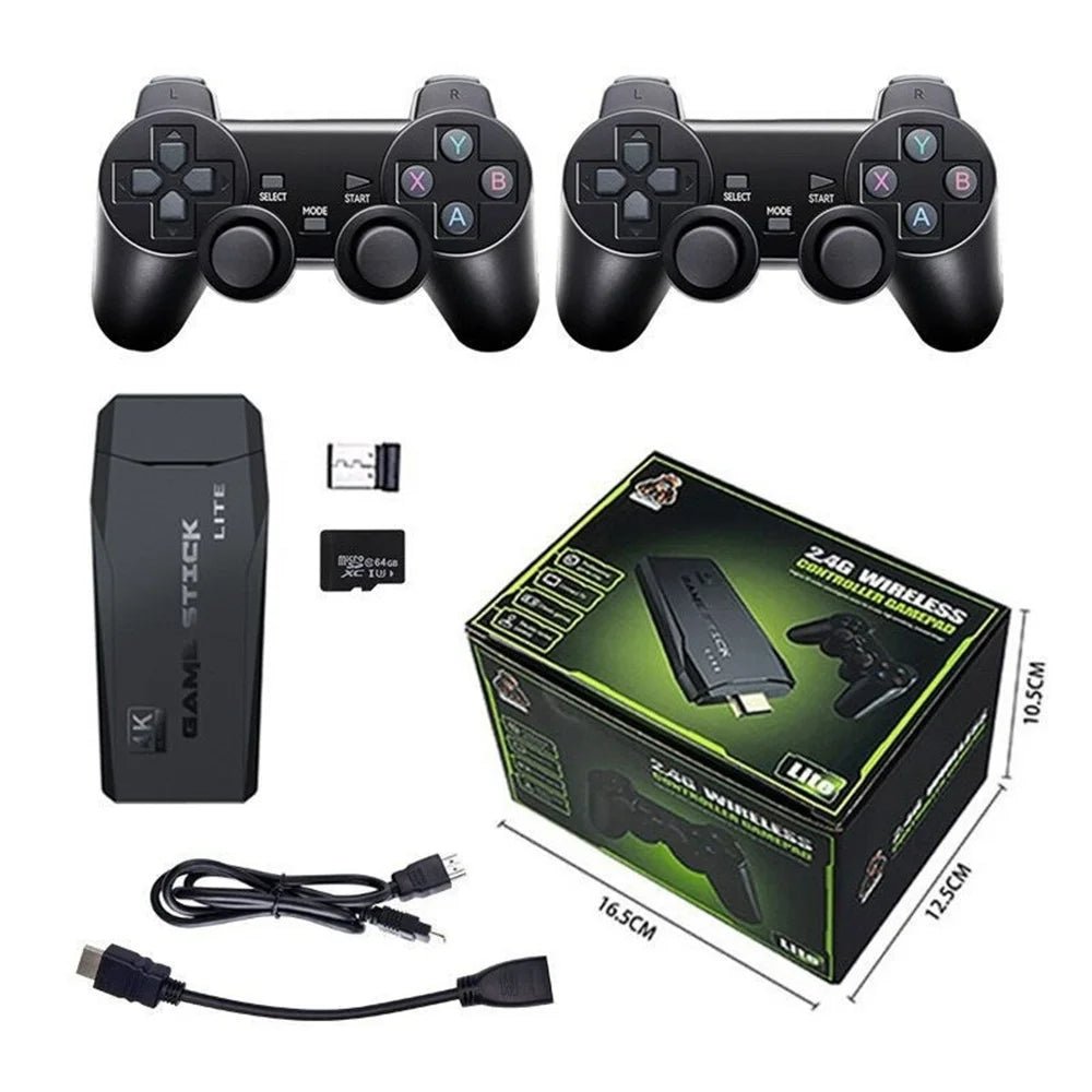 2.4G Video Game Console Dual Wireless Controller Game Stick 4K 10000 Games 32/64GB Retro Games for PS1/GBA Boys Christmas Gift - MacroPanora