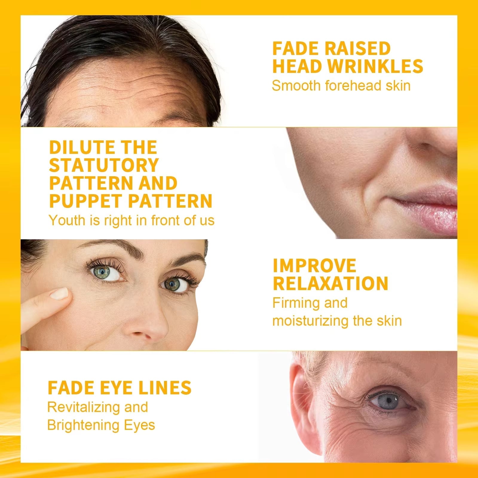 24K Gold Ginseng Serum anti Wrinkle Lifting Firming Fade Fine Lines Lightening Spot Hyaluronic Acid Nicotinamide Facial Essence - MacroPanora