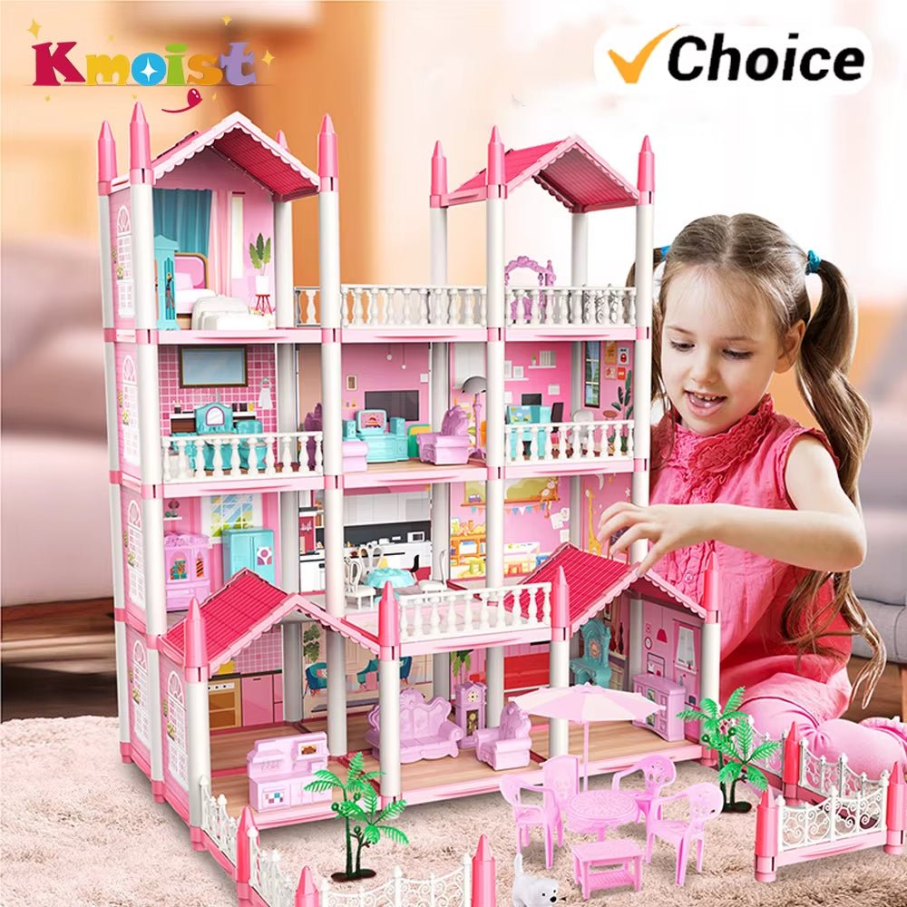 3D DIY Dream Princess Castle Doll House Set with Music for Kids - MacroPanora
