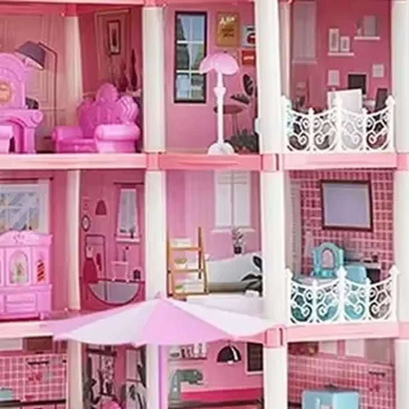 Dream Princess Castle Villa Doll House Set with Music, DIY Toy for Kids - MacroPanora