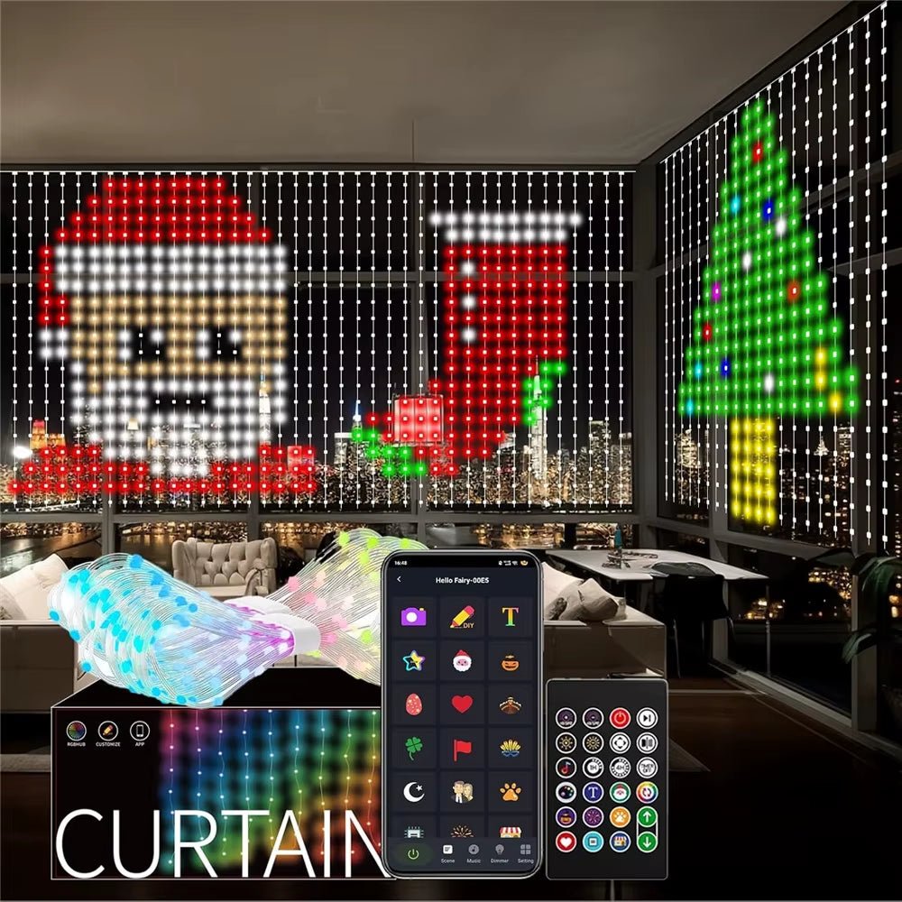 400 - 800 LED RGB Smart Curtain Lights with Music,App Controls and Remote,Led Party Lights for Wedding/Valentine'S Day/Birthday - MacroPanora