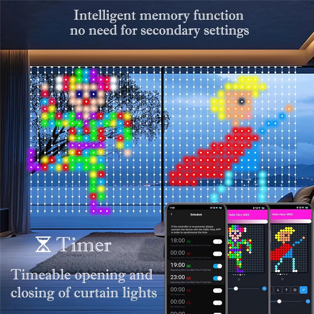 400 - 800 LED RGB Smart Curtain Lights with Music,App Controls and Remote,Led Party Lights for Wedding/Valentine'S Day/Birthday - MacroPanora