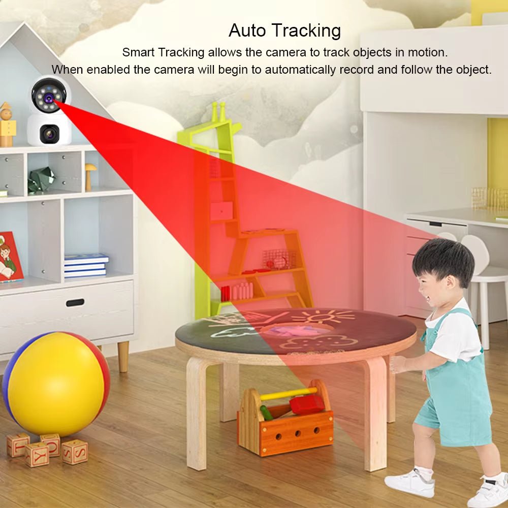 4G SIM IP Camera Wireless Dual Lens Night Vision Indoor Baby Monitor Human Detect Two Way Video Camara CCTV Security Protection - MacroPanora