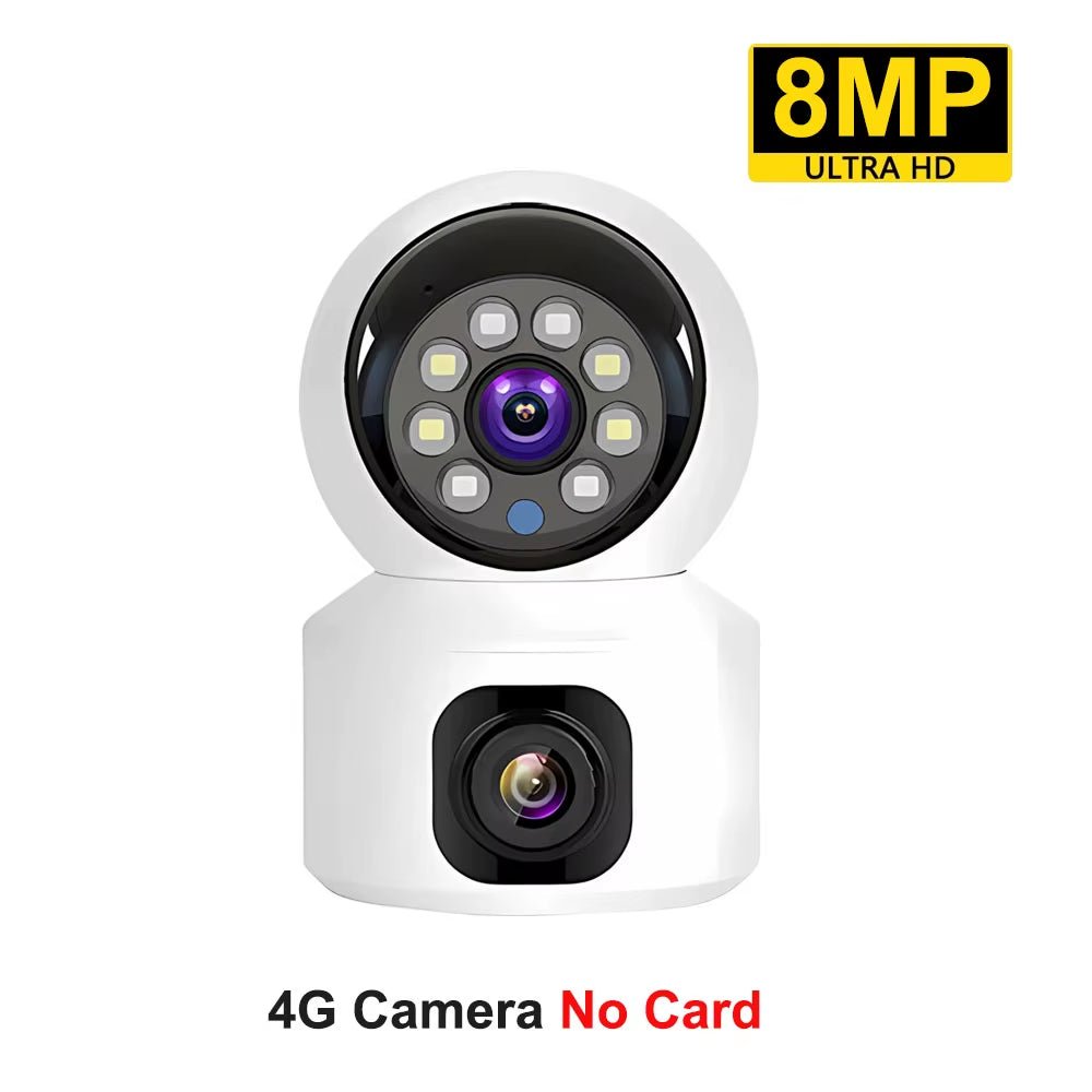 4G SIM IP Camera Wireless Dual Lens Night Vision Indoor Baby Monitor Human Detect Two Way Video Camara CCTV Security Protection - MacroPanora
