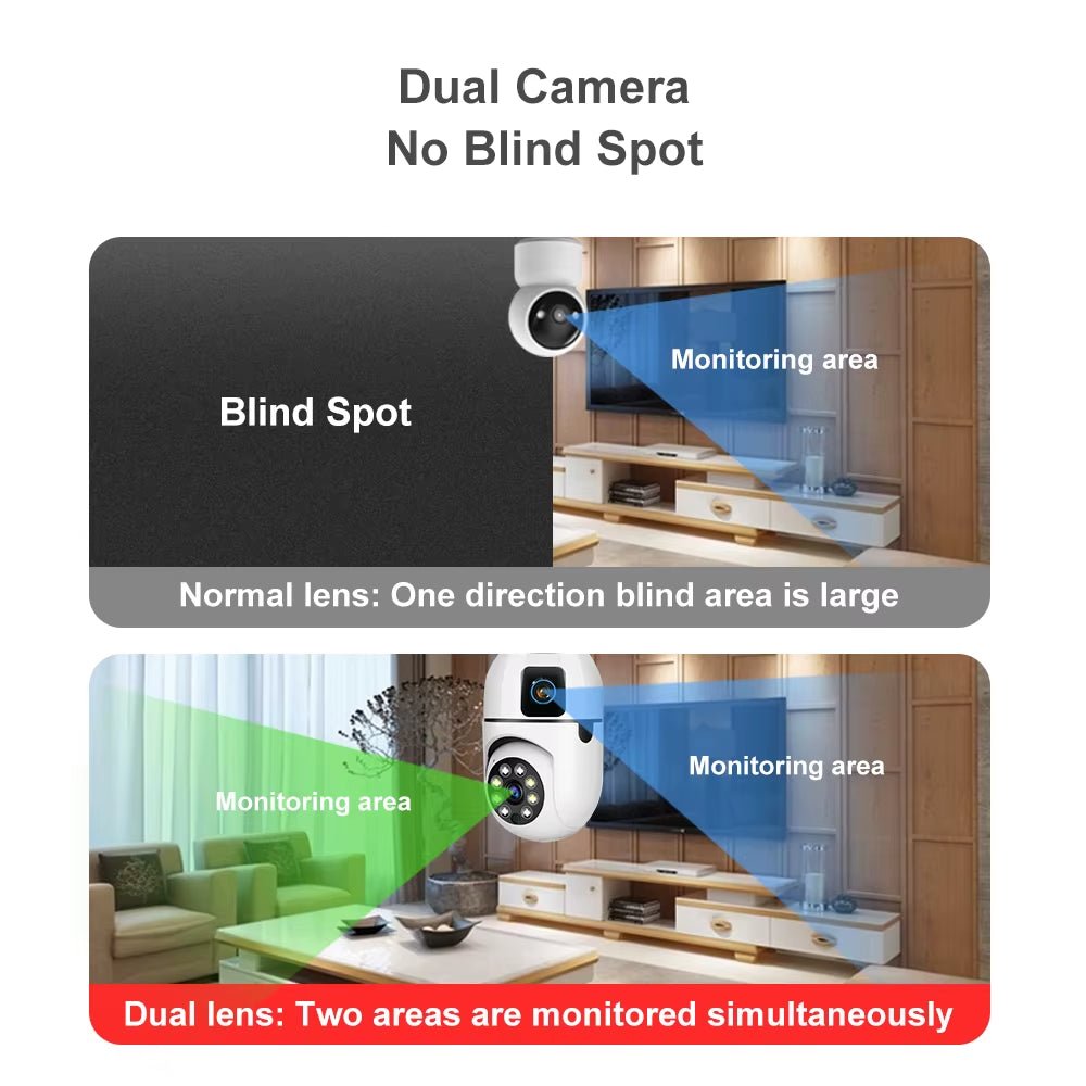 4MP Bulb Wifi Camera Indoor Dual Lens Wireless Light IP Camera 2 Way Audio Auto Tracking AI Humanoid Detection PTZ Security Cam - MacroPanora