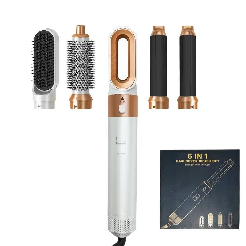 5 in 1 Hair Dryer Brush Hot Comb Set Professional Curling Iron Hair Straightener Styling Tool for Professional Hair Dryer - MacroPanora
