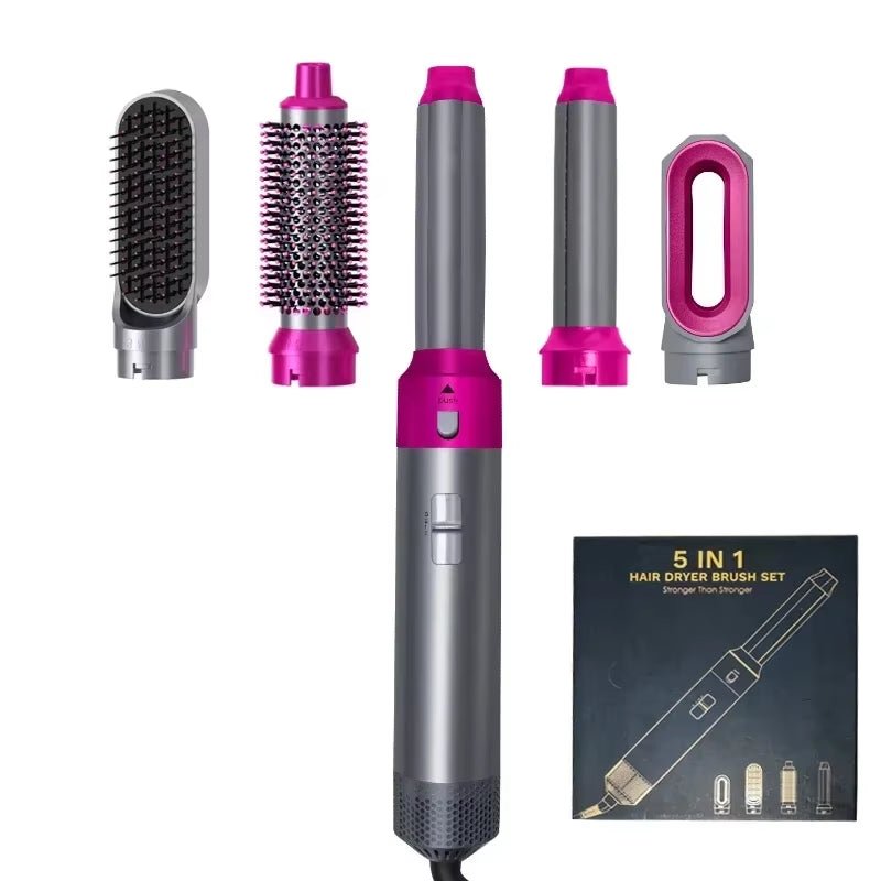5 in 1 Hair Dryer Brush Hot Comb Set Professional Curling Iron Hair Straightener Styling Tool for Professional Hair Dryer - MacroPanora