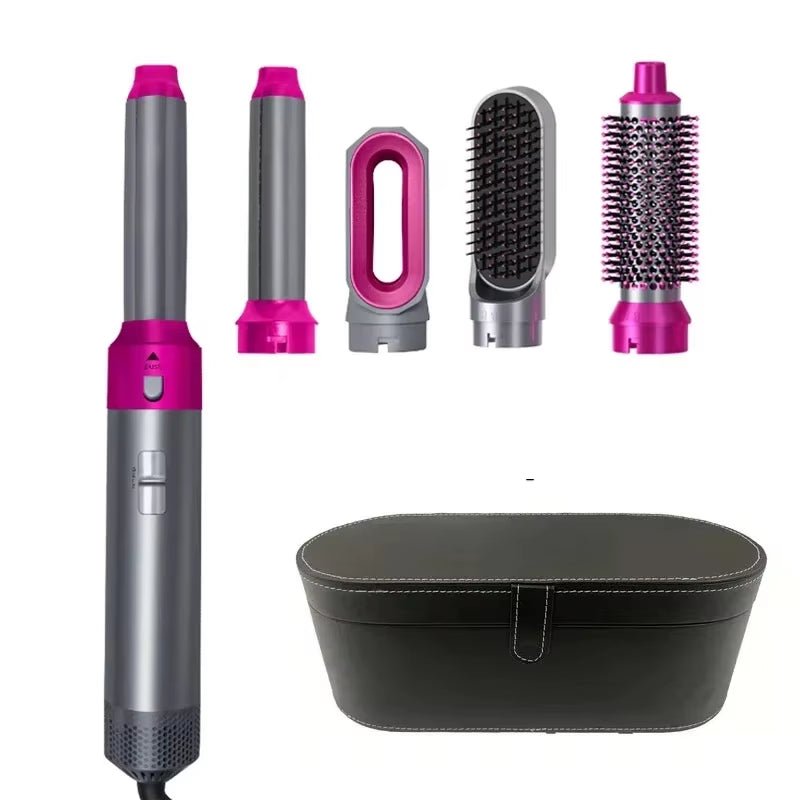 5 in 1 Hair Dryer Brush Hot Comb Set Professional Curling Iron Hair Straightener Styling Tool for Professional Hair Dryer - MacroPanora