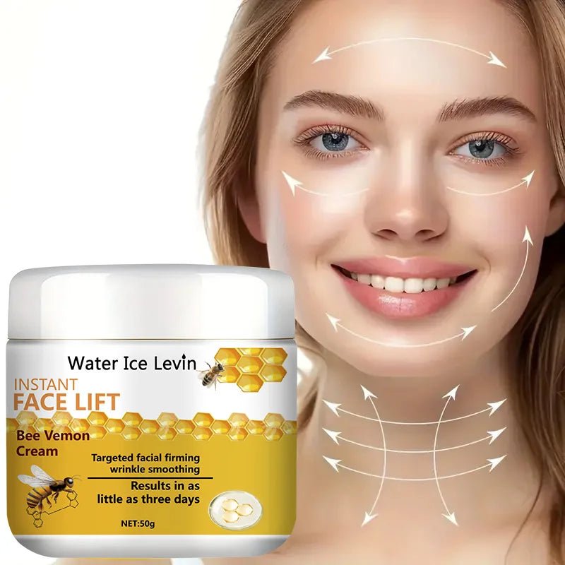 50g Bee Venom Instant Lifting Cream for Skin Tightening and Firming, Reducing Fine Lines and Wrinkles | Infused with Hyaluronic Acid - MacroPanora