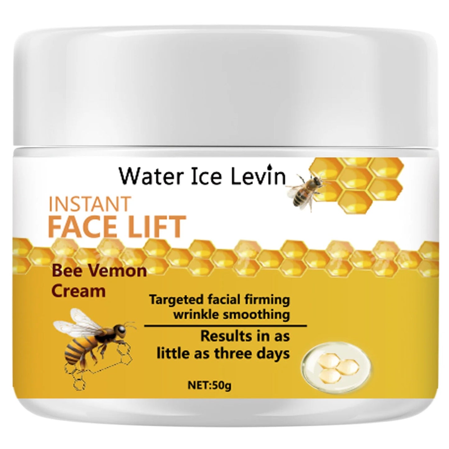 50g Bee Venom Instant Lifting Cream for Skin Tightening and Firming, Reducing Fine Lines and Wrinkles | Infused with Hyaluronic Acid - MacroPanora