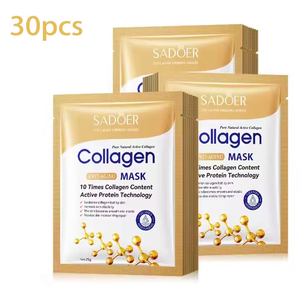 5/10/20/30Pcs SADOER Collagen Face Mask Firming Moisturizing Repair Brightening Skincare Face Sheet Mask Facial Masks Skin Care - MacroPanora