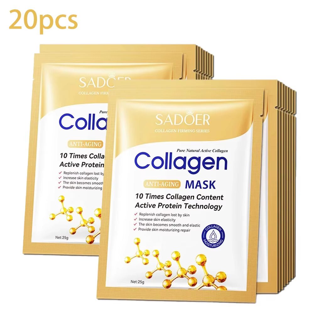 5/10/20/30Pcs SADOER Collagen Face Mask Firming Moisturizing Repair Brightening Skincare Face Sheet Mask Facial Masks Skin Care - MacroPanora