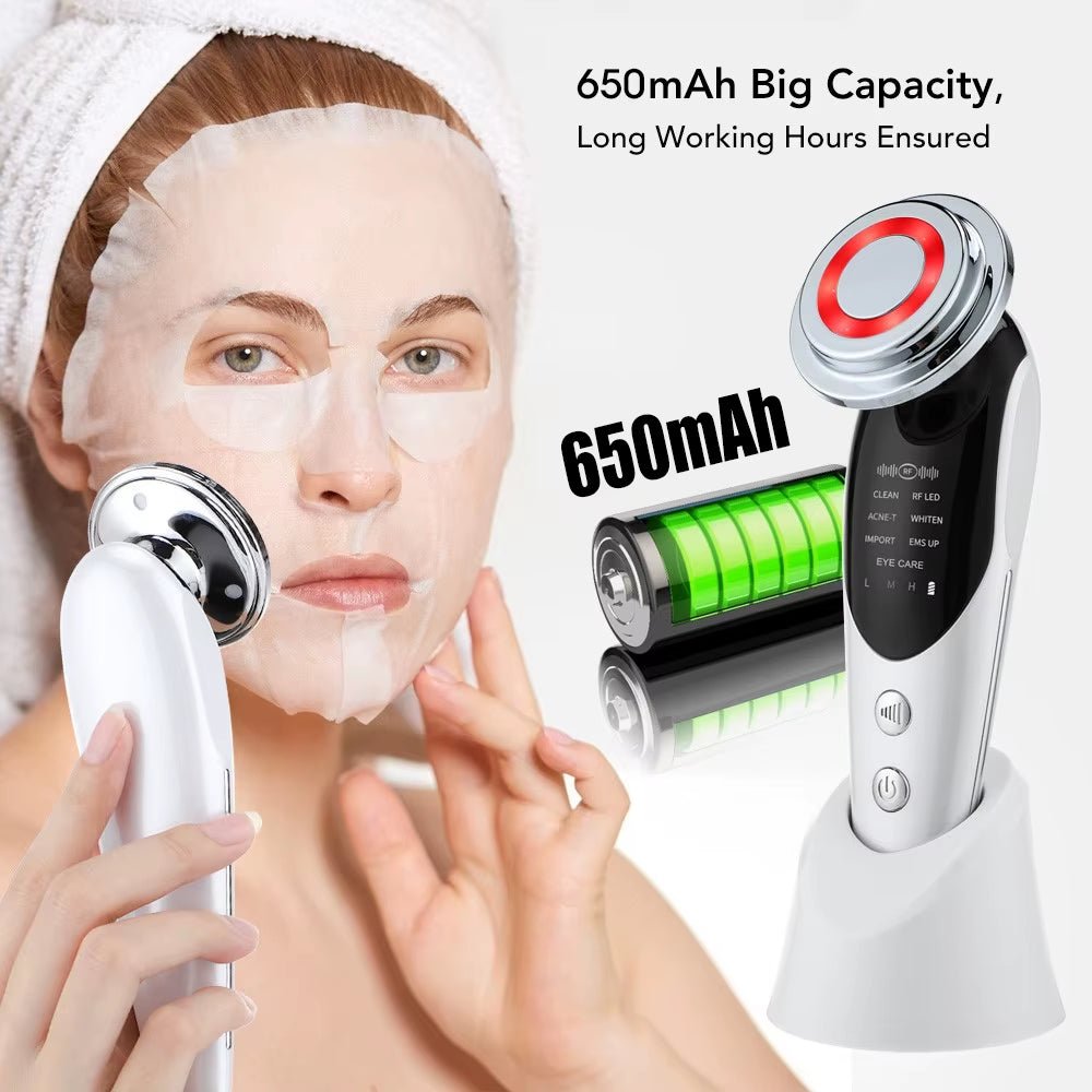 7-in-1 EMS Microcurrent Face Lifting Device with LED Neck Firming Massager - MacroPanora