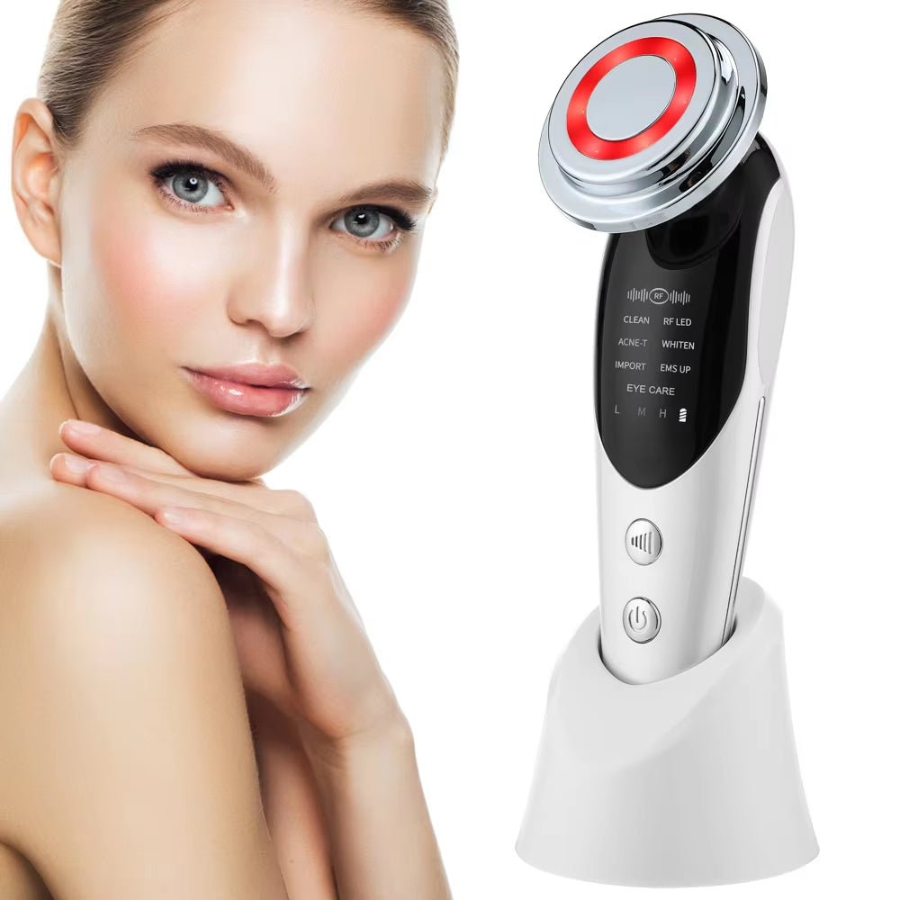 7-in-1 EMS Microcurrent Face Lifting Device with LED Neck Firming Massager - MacroPanora