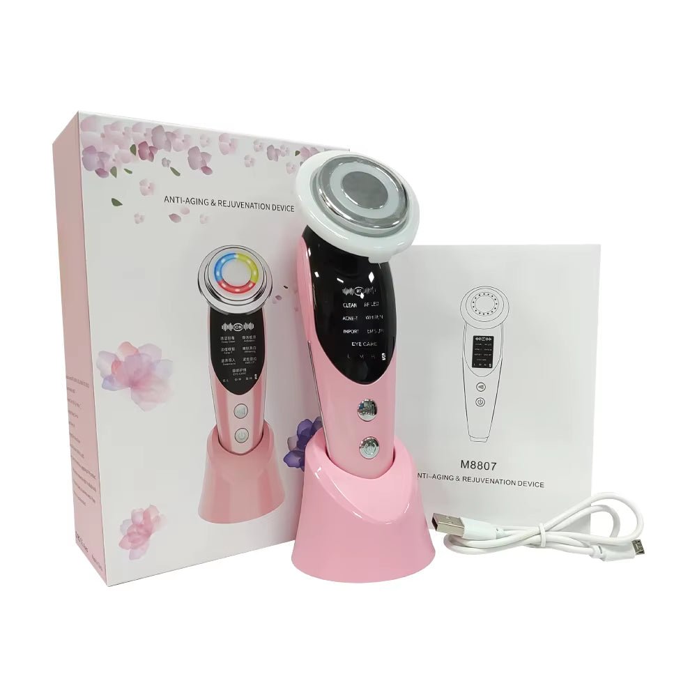 7-in-1 EMS Microcurrent Face Lifting Device with LED Neck Firming Massager - MacroPanora