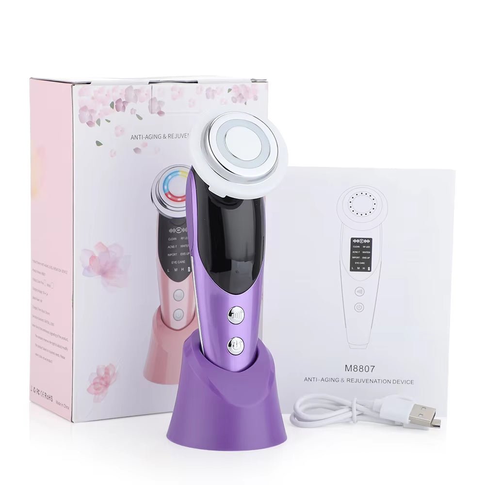 7-in-1 EMS Microcurrent Face Lifting Device with LED Neck Firming Massager - MacroPanora