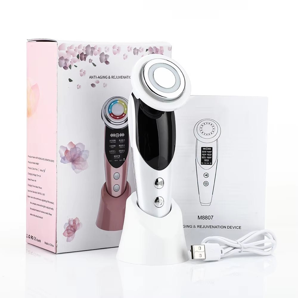 7-in-1 EMS Microcurrent Face Lifting Device with LED Neck Firming Massager - MacroPanora