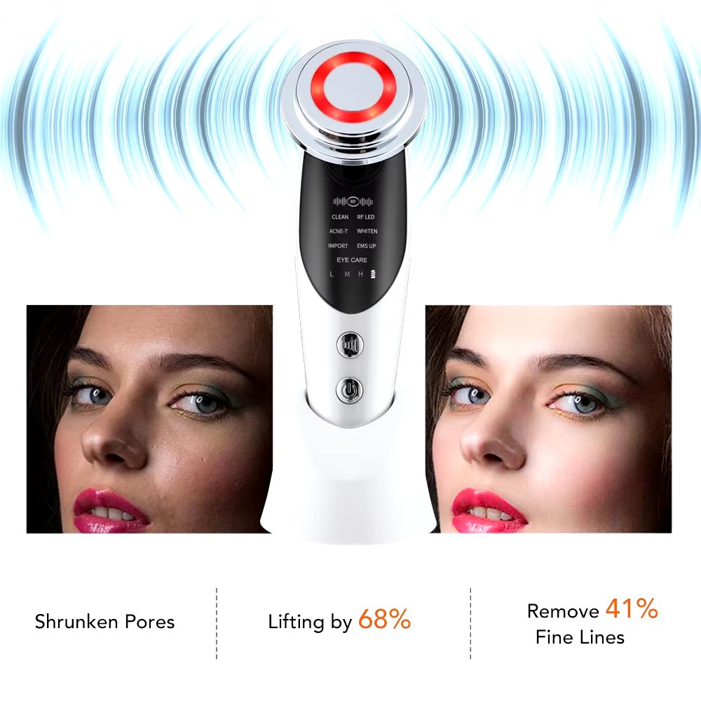 7-in-1 EMS Microcurrent Face Lifting Device with LED Neck Firming Massager - MacroPanora