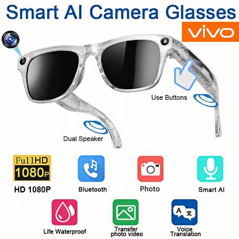 8K AI Smart Glasses with 100Mp Camera Chat Gpt Touch Sport Sunglasses Bluetooth Calling Music Player Photochromic for Gift - MacroPanora