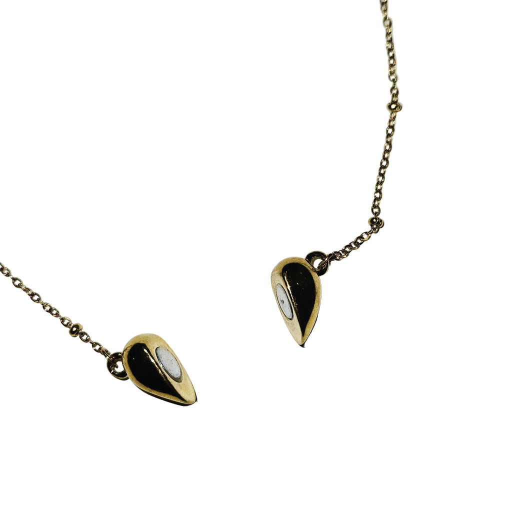 ABNA Gold: Together Forever Beaded Necklace – Separable Magnetic Mini Heart Pendant - MacroPanora