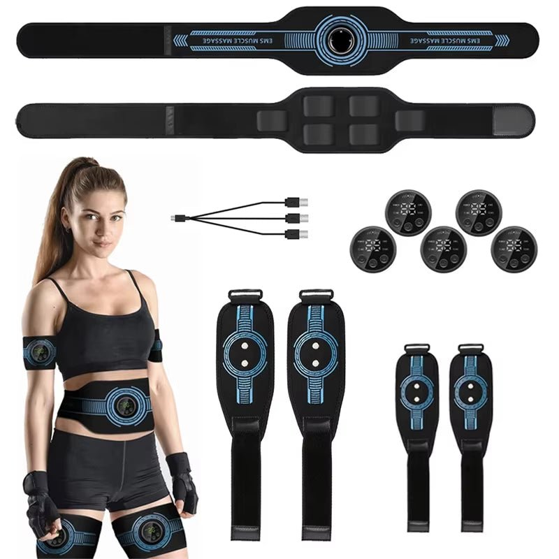 ABS Electric Muscle Stimulate Machine Abdominal Tariner Workout Equipment Portable Stomach Workout Blet for Home Office Fitness - MacroPanora