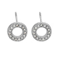 AMATOLE Silver (White Gold): Radiant Circle Mini Stud Earrings - MacroPanora