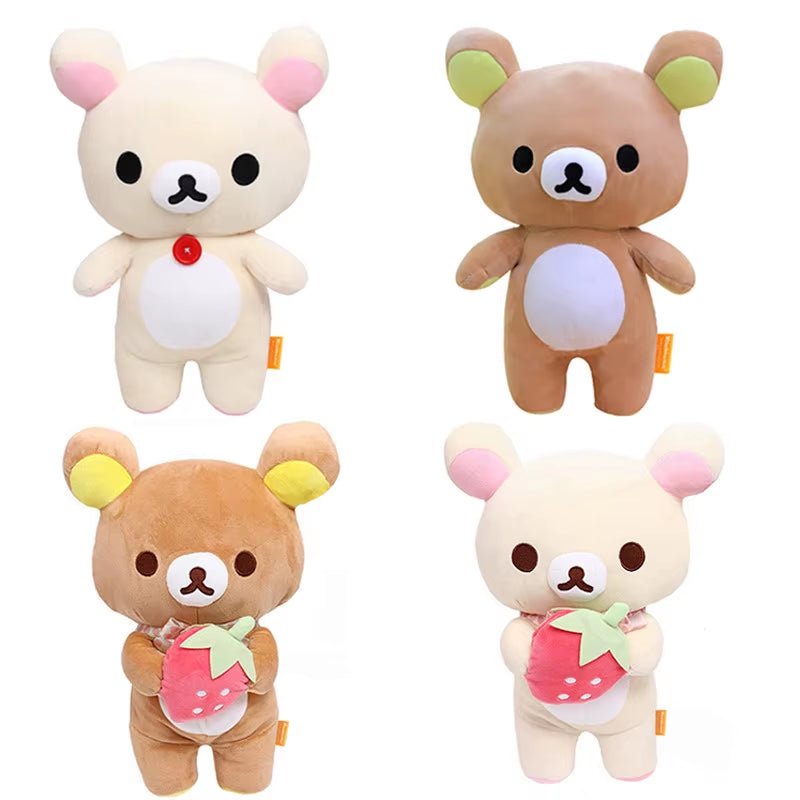 Anime Rilakkuma Cartoon Plush Doll Soft Bear Toys Kawaii Room Decor Teddy Bear Plushies Cute Couple Bear Xmas Gifts for Girls - MacroPanora