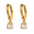 ANNAPOLIS Gold: Vintage Inspired Mini Hoops With Pearl Zirconia Charms - MacroPanora