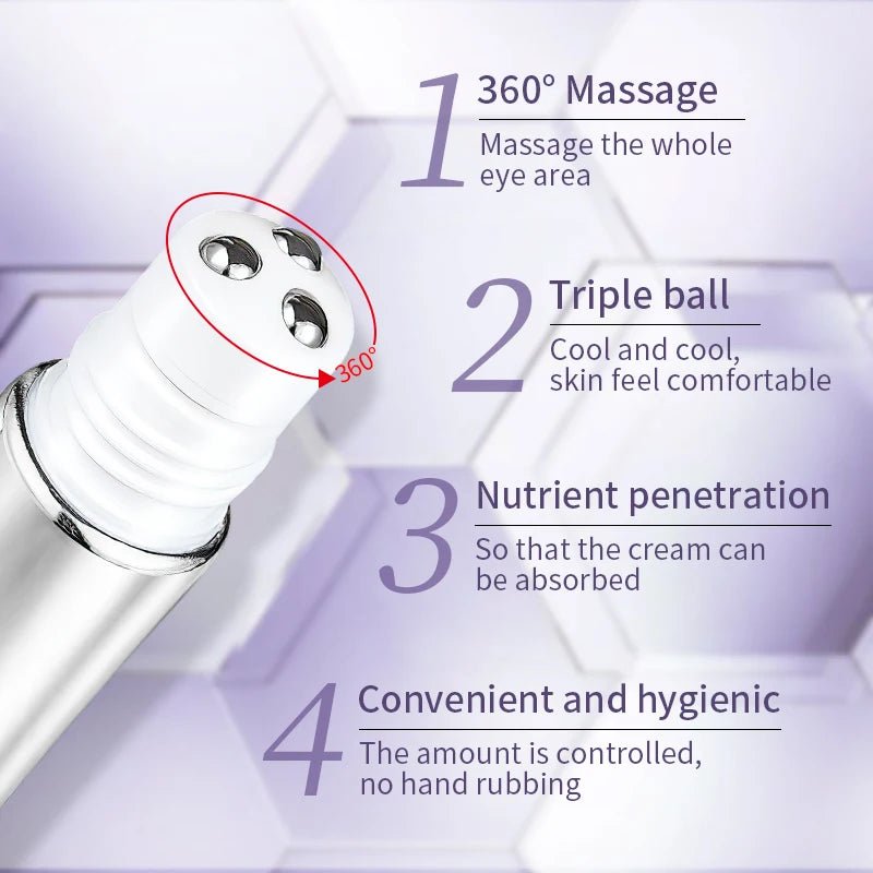 anti Wrinkle anti Dark Circle Eye Cream Roller Massager Moisturizing Eye Bags anti Aging Hyaluronic Acid Eye Skin Care - MacroPanora