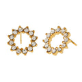 BATTISTE Gold: Celestial Star Zirconia (CZ) Stud Earrings. - MacroPanora