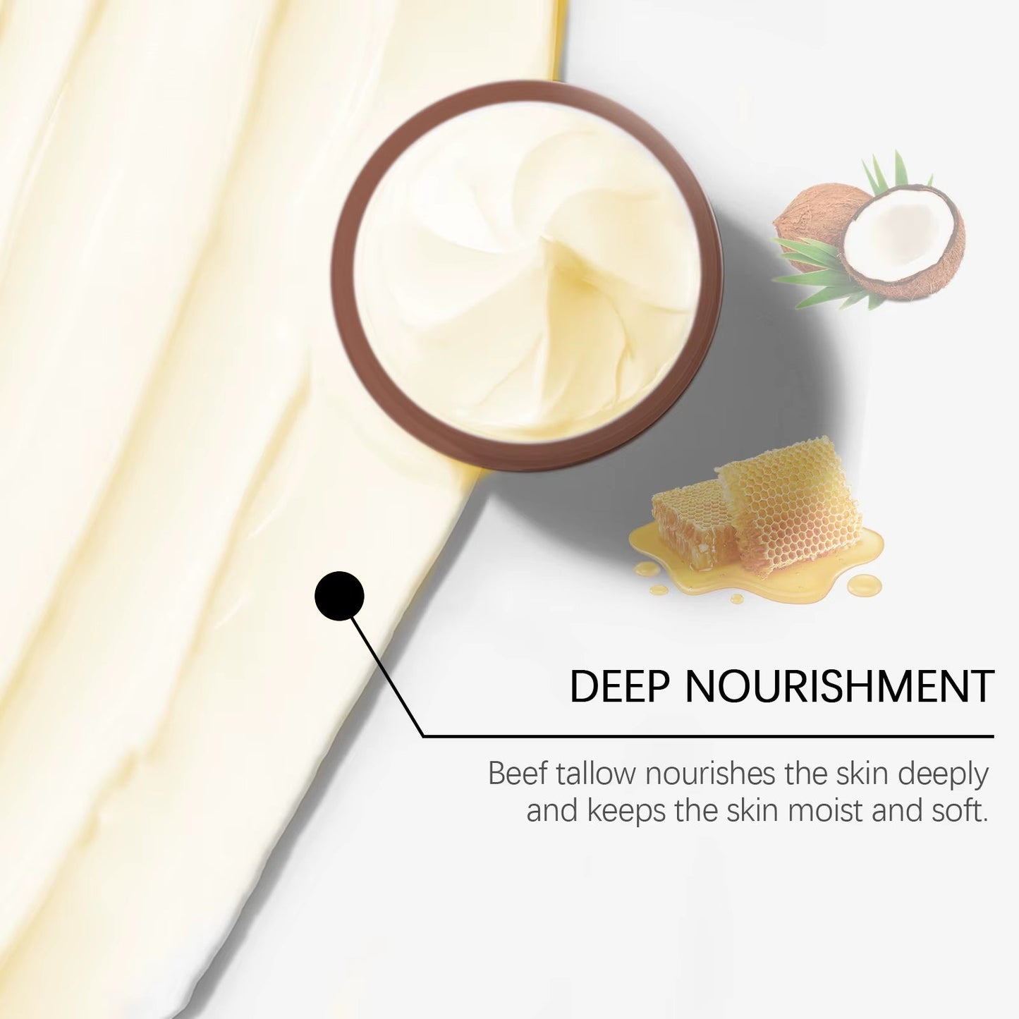 Beef Tallow Face Cream Lasting Moisturizing Soothing Repair Damaged Skin Increase Facial Elasticity Nourishing Smooth Skin Care - MacroPanora