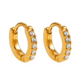BLIJDE Gold: Single Row Pavé Zirconia (CZ) Mini Hoop Earrings - MacroPanora
