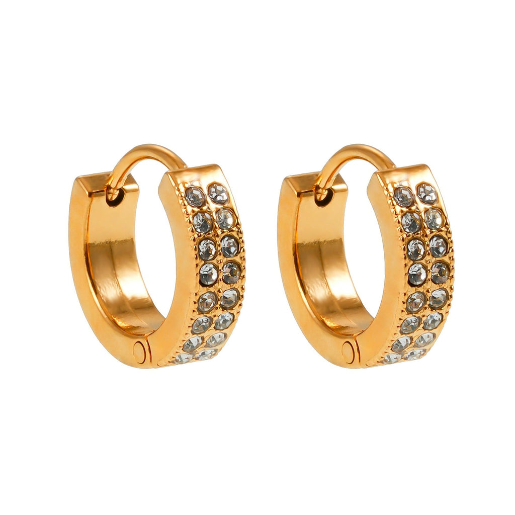 BLOUBERG Gold: Pavé Zirconia (CZ) Mini Hoop Earrings - MacroPanora