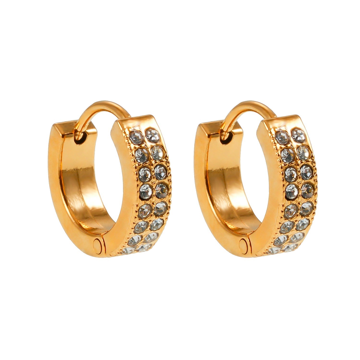 BLOUBERG Gold: Pavé Zirconia (CZ) Mini Hoop Earrings - MacroPanora