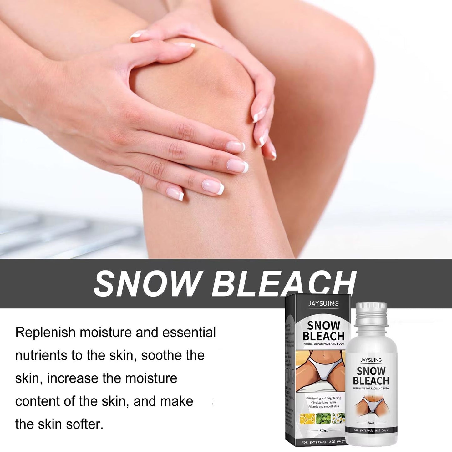 Body Snow Bleach Cream Nicotinamide Brighten Private Parts Underarm Bleaching Armpit Elbow Knees Joint Removal Dark Spot Melanin - MacroPanora