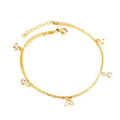 Butterfly Crystal Double Anklet Golden - Anklet | MacroPanora