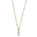 CABBANA Gold: A Duo Set of Zirconia Charm Pendants on a Beaded Chain Necklace - MacroPanora